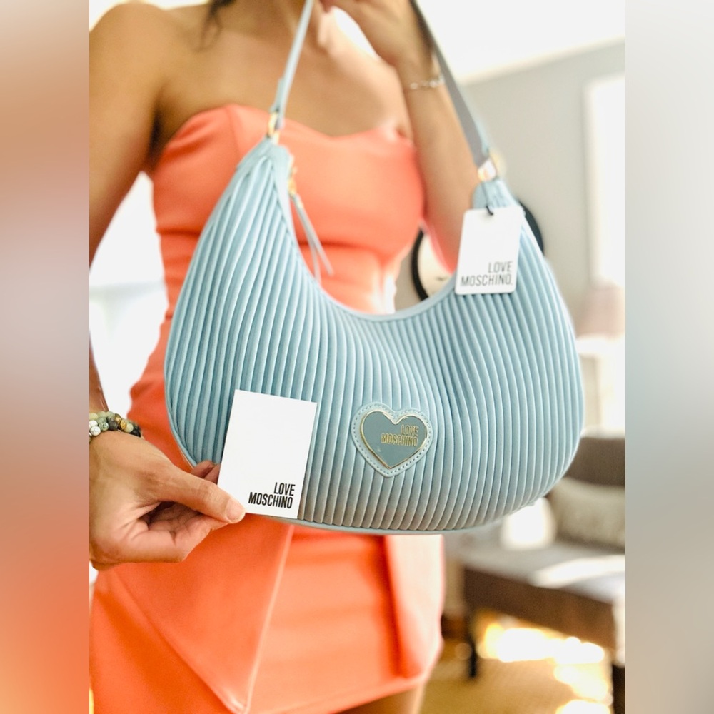 Love Moschino Borsa Pleated leather Purse Bag - Picture 2 of 11
